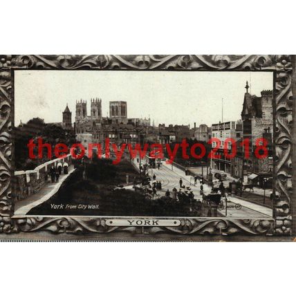 York from City Wall, Yorkshire, Postcard 1911
