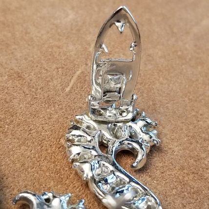 Vintage Silver Tone Rhinestone Scarf Clips