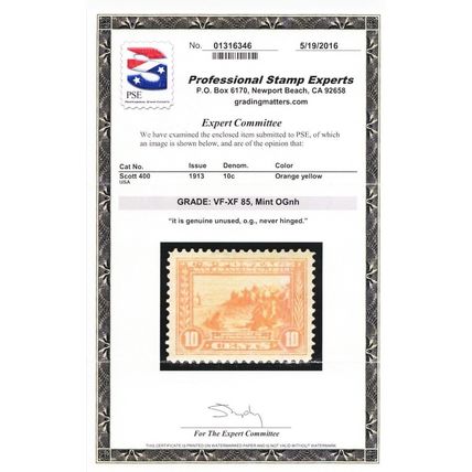 400, Mint VF/XF NH 10¢ - Well Centered Stamp - PSE Graded - Stuart Katz