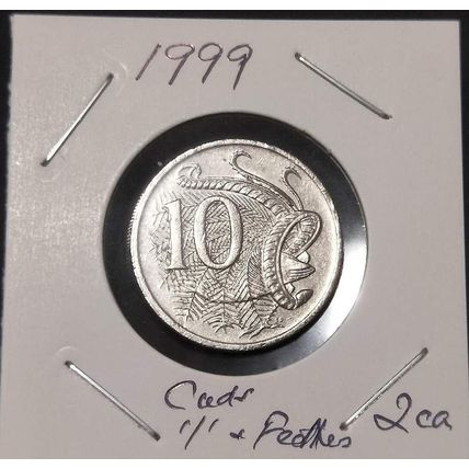 Australia 1999 10c Lyrebird - 'Cud/Die Chips' on 1 and feathers - Circulated