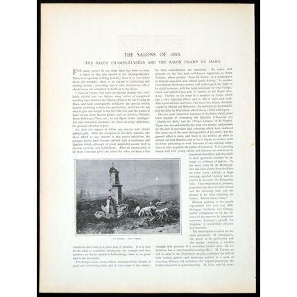 LA BERGERE 1893 Hippolyte Paul Vayson VICTORIAN PRINT