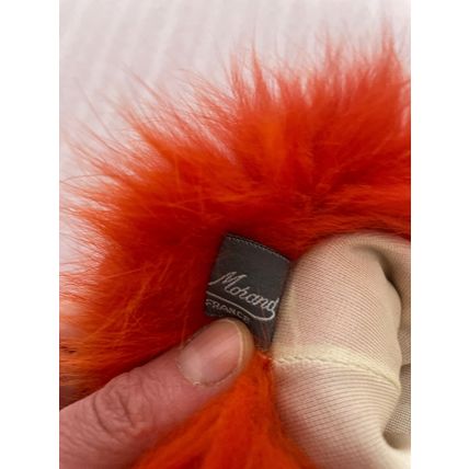 Leather Fur ORANGE Gloves Vintage French designer! SILK LINED! OffeR!