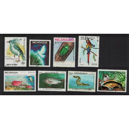 Nicaragua Fish Fauna Birds Small Collection 1990 CTO