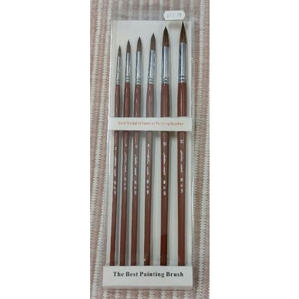 Pack of 6 quality artist paint brushes