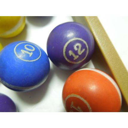 Vintage 1972 Milton Bradley Pivot Pool Tabletop Pieces 11 balls & rack