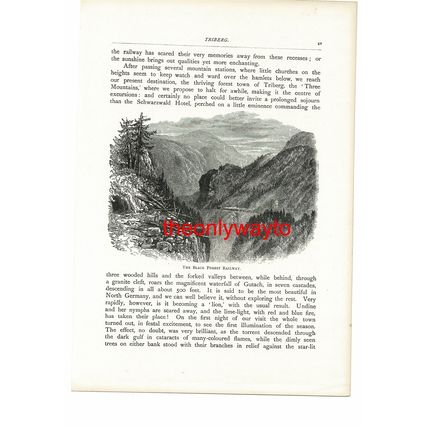 BLACK FOREST RAILWAY, Germany, Book Illustration (Print), 1893