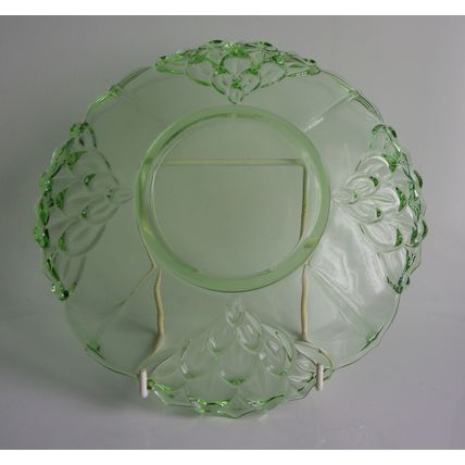 Stolzle Uranium Glass Art Deco Plate / Shallow Dish.