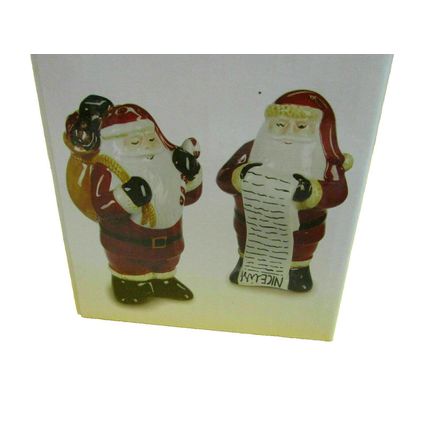Christmas Santa Salt & Pepper Shakers Red White Small Holiday Home Decor