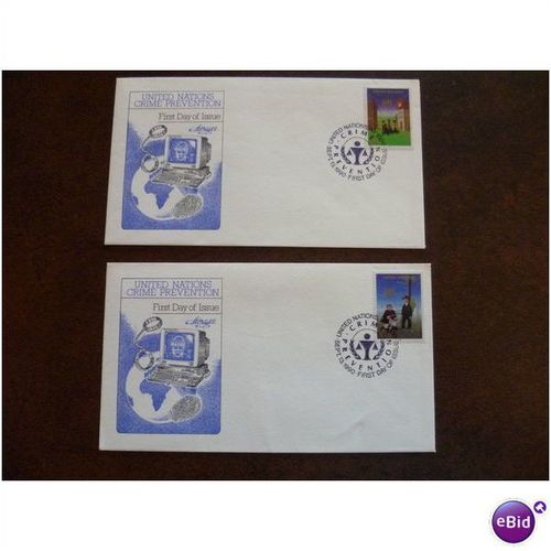 United Nations 1990 Crime Prevention First Day Covers