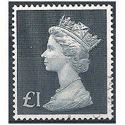 1970 SG831b £1 Black High Value Machin Very Fine Used.