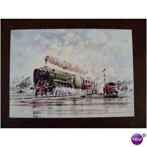 Last steam loco Swindon Evening Star 1985 SWPR28 Postcard FDI Train Norriss Art