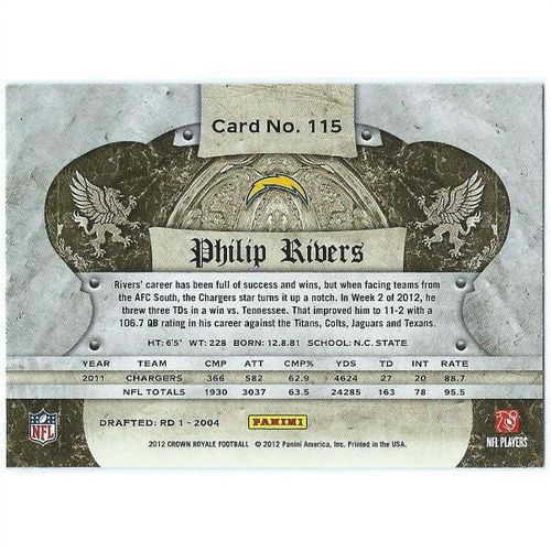 2012 Panini Crown Royale - #115 - Philip Rivers