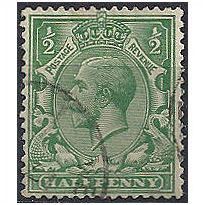1912 SG351 1/2d Green Watermark Royal Cypher Fine Used...