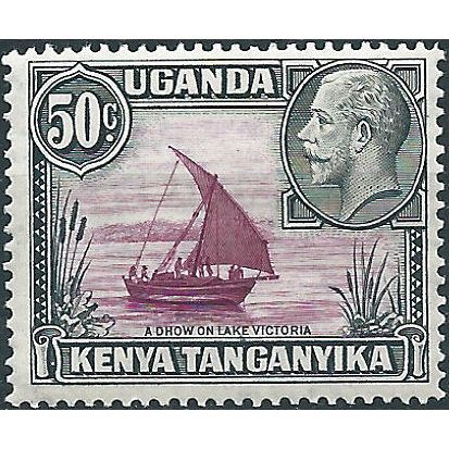 KUT 1935 SG116 50c Black & Purple Mounted Mint .. ..