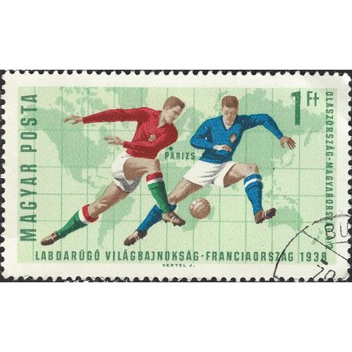 HUNGARY, FOOTBALL, Italy - Hungary, green 1966, 1Ft