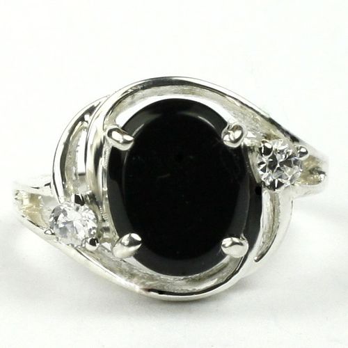 Black Onyx, 925 Sterling Silver Ladies Ring, SR021