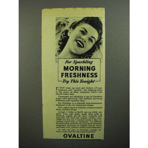 1945 Ovaltine Drink Mix Ad - Morning Freshness