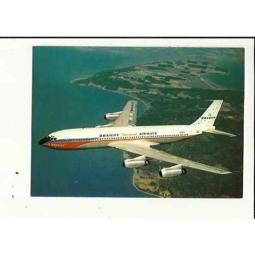 Aviation BRANIFF BOEING 707-227 Postcard by Aviation Color Photo (S-045)