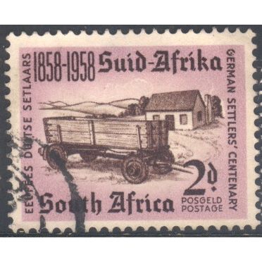 South Africa 1958 - SG168 - 2d - Settlers' Block-waggon and horses - used