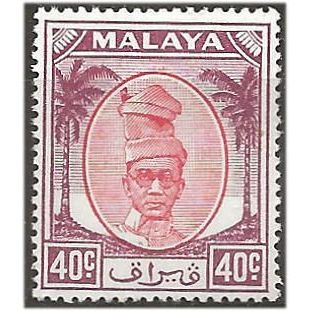 Perak 1950 SG144 40c Red & Purple Mounted Mint . .. .