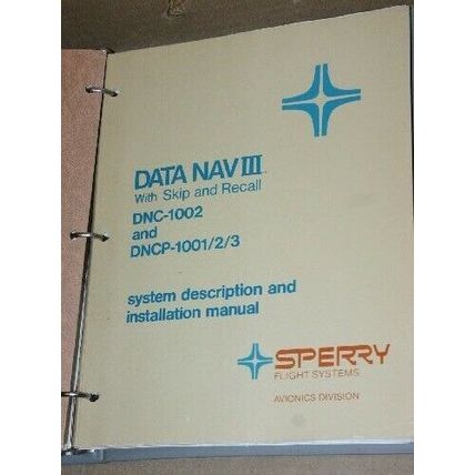 Sperry Data NAV III DNC-1002+ DNCP-1001/2/3 Install manual Spex Honeywell