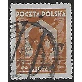Mi 253: 25 gr. bright-brown orange Definitive: Marshal Pilsudski, perf. 11½