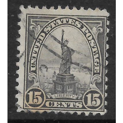 USA 1922 15c GREY STATUE OF LIBERTY SG 574 FINE USED#2