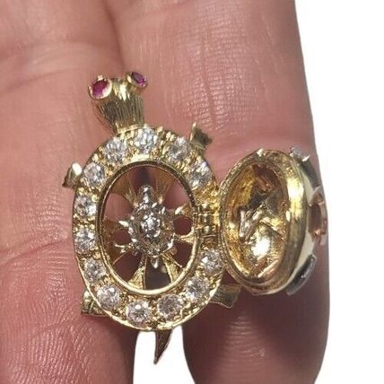 New Multi Tone 3D Lucky 1 inch Large Turtle Earrings Real 14K Gold 13.8 Grams