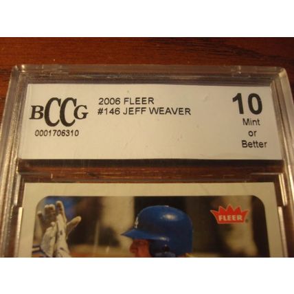 2006 Fleer, Gem Mint 10, Graded, JEFF WEAVER, Dodgers