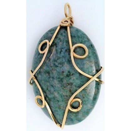 Dumortierite Gold Wire Wrap Gemstone Pendant 61