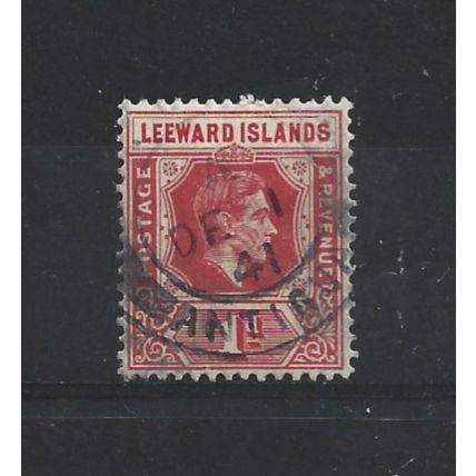 LeewardIslands.SG99 1d Scarlet.Variety Unchecked.Fine Used.Nov24a