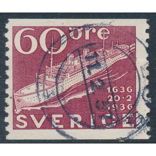 Sweden Facit 256/Scott 261, 60ö maroon Postal Service Anniversary, F+ used