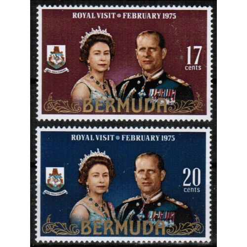 1975 Bermuda - Royal Visit set of 2 - Mint NH Sc# 316-317