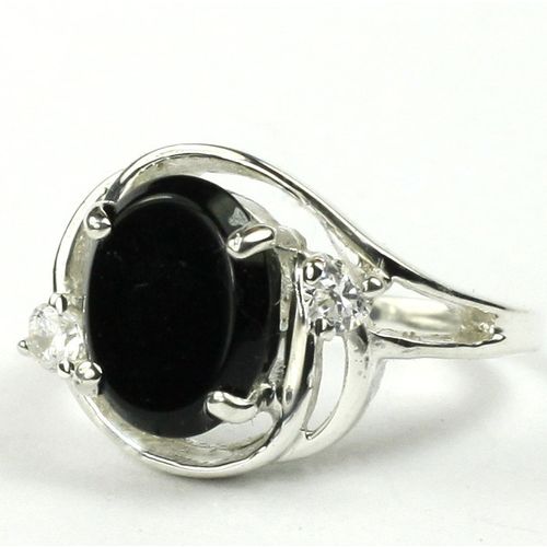 Black Onyx, 925 Sterling Silver Ladies Ring, SR021