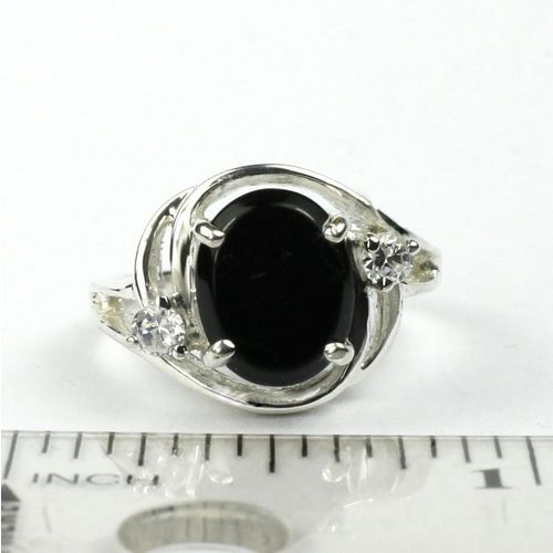Black Onyx, 925 Sterling Silver Ladies Ring, SR021