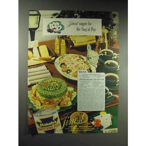 1946 Stokely's Tasty King Peas Ad - Cape Cod Salad