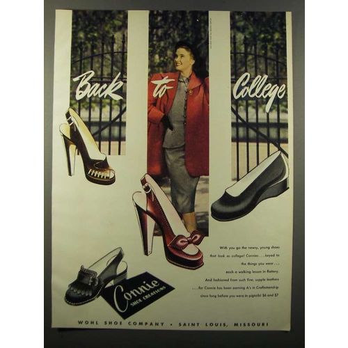 1947 Wohl Shoe Company Ad - Connie Shoes