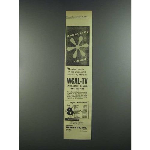 1956 Meeker TV WGAL-TV Ad - Especially Noted