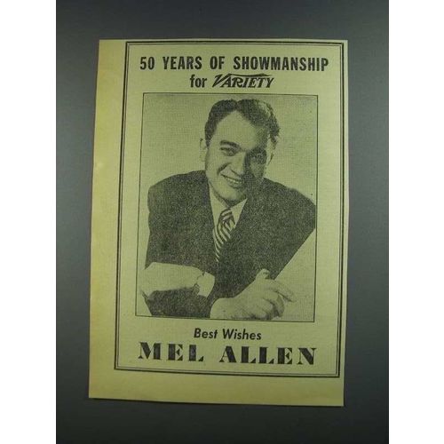 1956 Mel Allen Ad - Variety 50th Anniversary