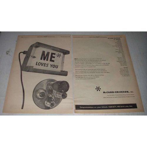 1956 McCann-Erickson Advertising Ad - ME Loves You