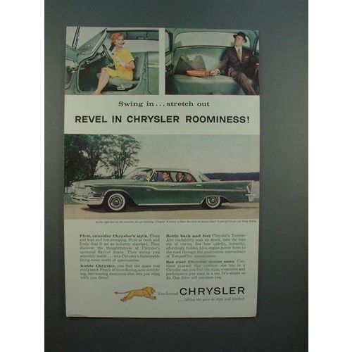 1959 Chrysler Windsor 4-Door Hardtop Car Ad - Revel