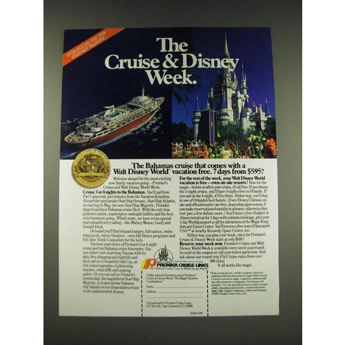 1989 Premier Cruise Lines Ad - The Cruise & Disney Week