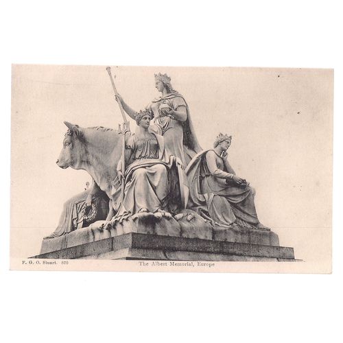THE ALBERT MEMORIAL, ASIA, Kensington Gardens London unused vintage postcard c =