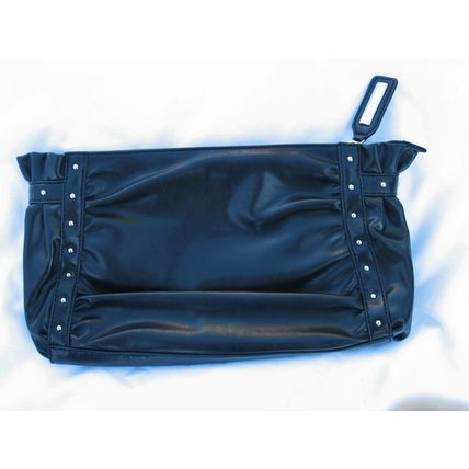 Womens White House Black Market Black Studded Clutch Purse Large Bag