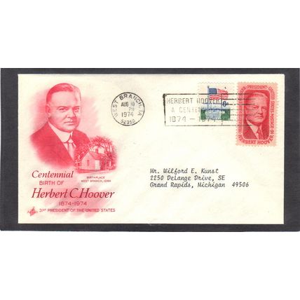 Event Art Craft Hoover Cent 1269 Hoover 1338 Flag (Cachet-Typed/A) CV41691