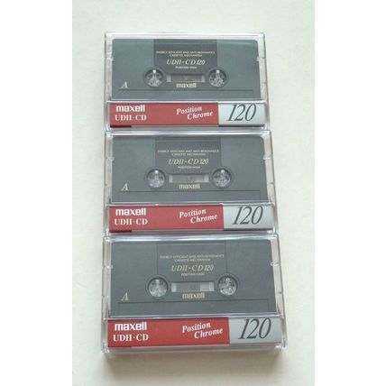 3 MAXELL UDII-CD 120 CHROME AUDIO CASSETTE TAPES
