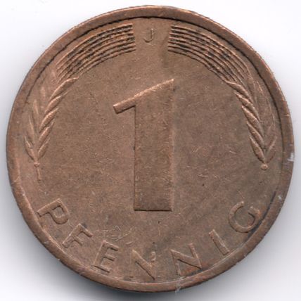 Germany : 1 Pfennig 1975 J Hamburg