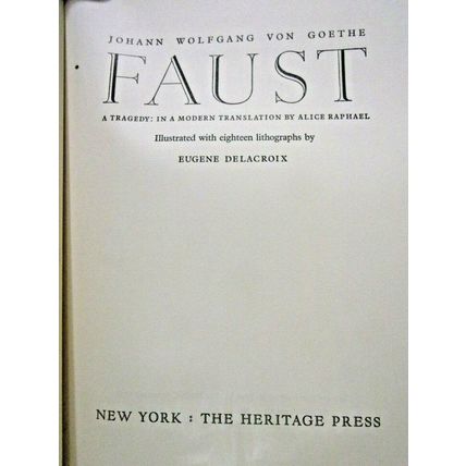 Faust-Johann Wolfgang Von Goethe-1959-HB w/Slipcase
