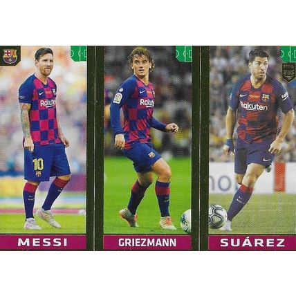 Panini's FIFA 365 2020 (Blue) Sticker: No.98 - Messi, Griezmann & Suárez (Luis)