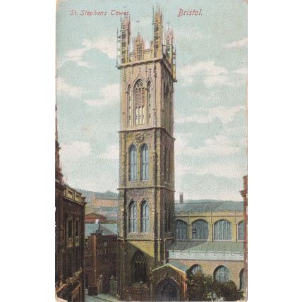 Standard size printed postcard St Stephens Church Bristol